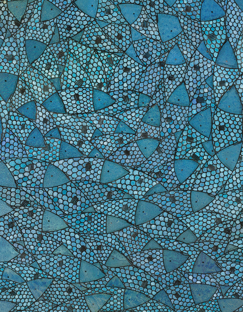 Blue Sardines | Framed Giclee Print on Canvas